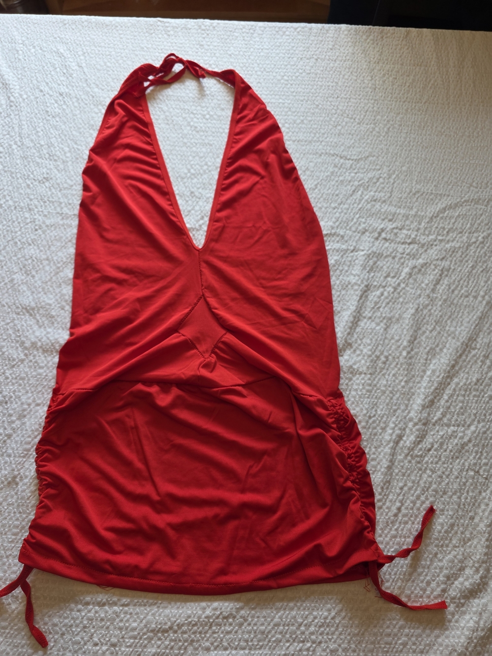 Red Halter Mini Dress Os